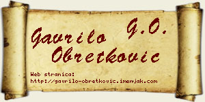 Gavrilo Obretković vizit kartica